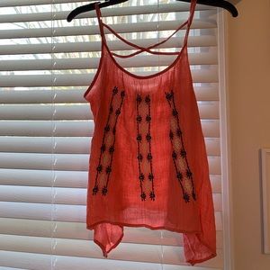 Coral spaghetti strap top